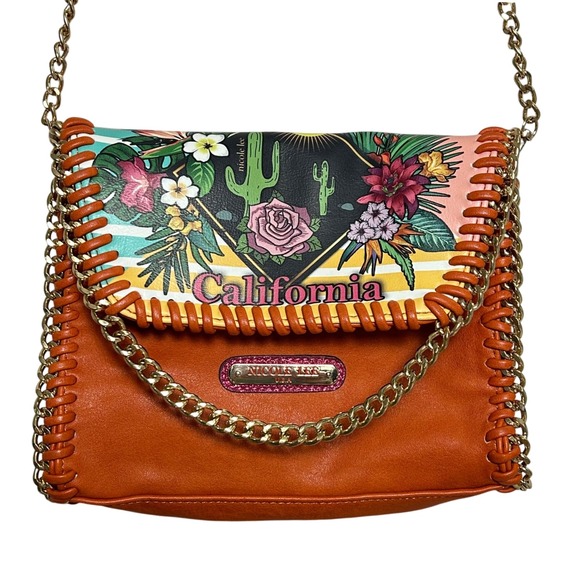 Nicole Lee Handbags - Nicole Lee California Sunset‎ Satchel Crossbody Bag Floral Cactus Print Orange